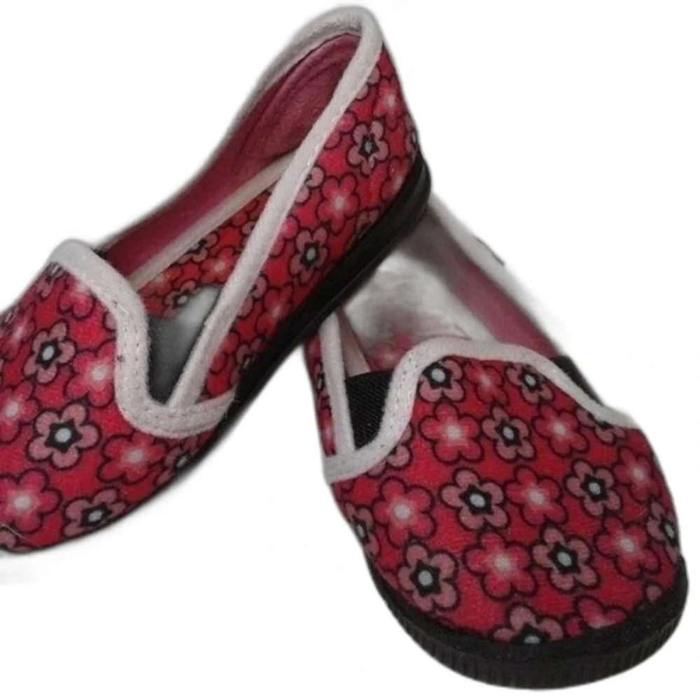 Foamtreads Little Kids Slippers Hot Pink Floral Sz10 Rubber Non-Marking Sole EUC